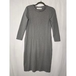 Sonnet James A Play Dress Womens Small Gray Round Neck 3/4 Sleeve Pullover